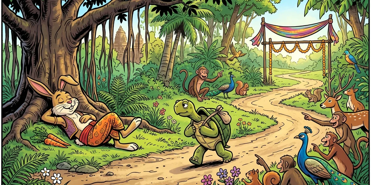 The Hare and the Tortoise - Cover - Amar Chitra Katha Style