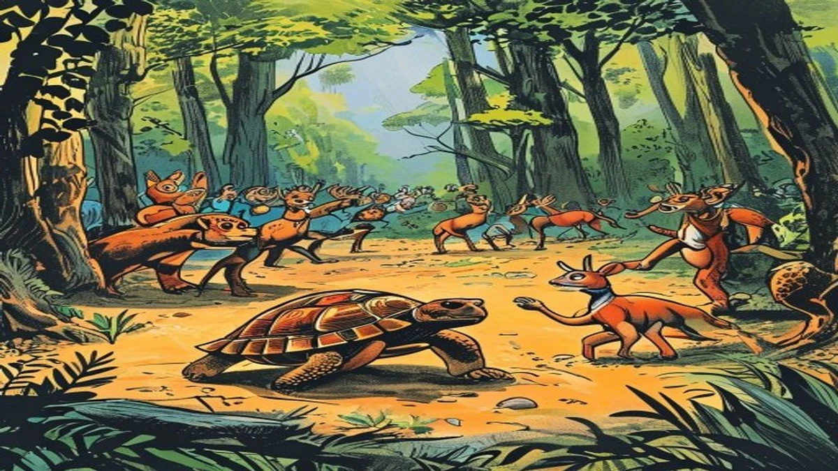 Moral Story for Kids From Aesop's fables |The Hare and the Tortoise Retold for Modern Readers - Scene 3