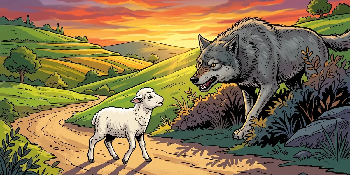Aesops Fables Lamb Wolf - Cover - Amar Chitra Katha Style