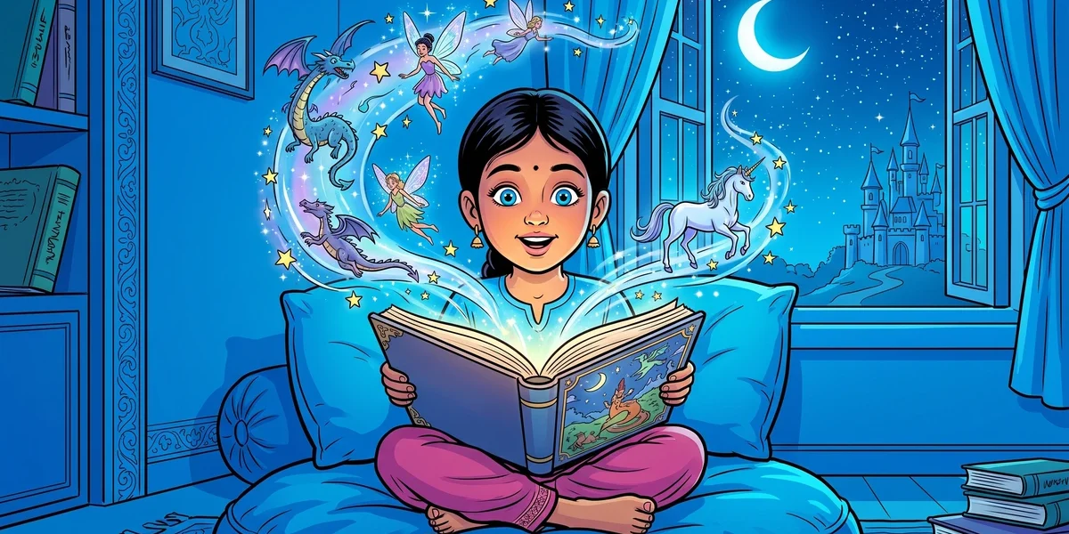 Her Childhood Short Story - Cover - Amar Chitra Katha Style