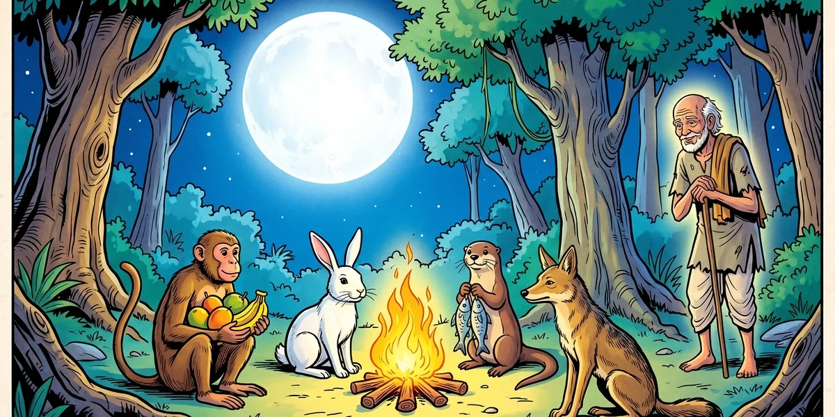 The Moon Rabbit - A Japanese Folktale For Children Retold for Modern Readers - Cover - Amar Chitra Katha Style