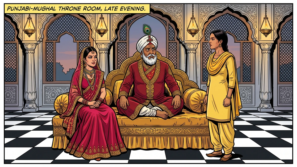 Imani refuses her father's comfort in the marble court