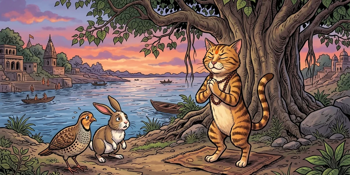 Panchatantra Tale of The Cat's Judgement - Cover - Amar Chitra Katha Style