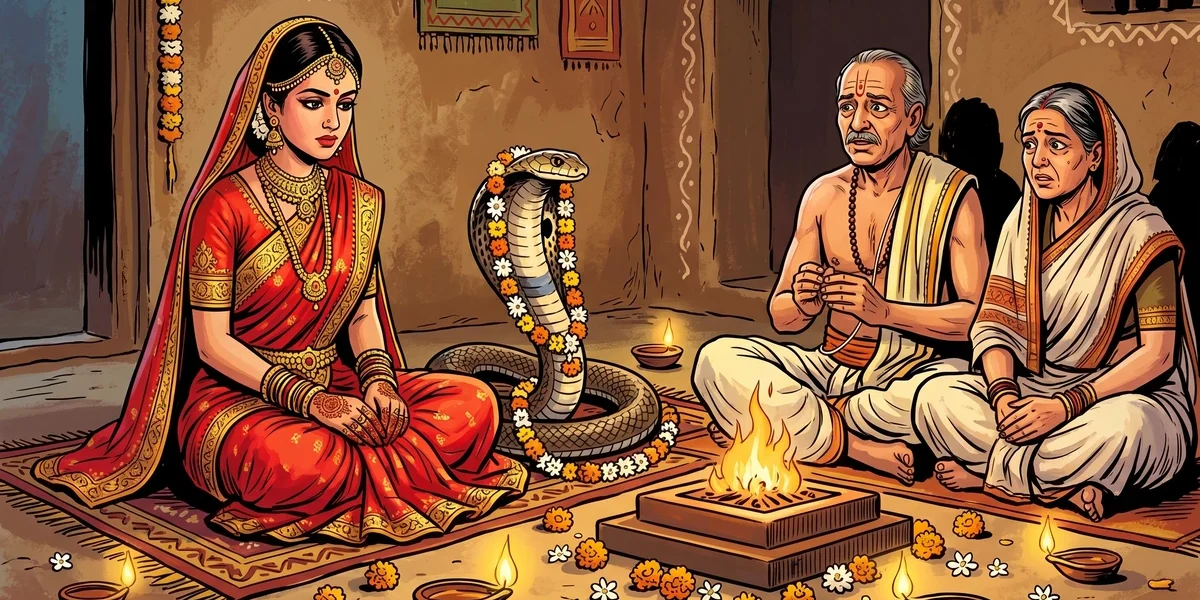Panchatantra The Girl Who Married A Snake - Cover - Amar Chitra Katha Style