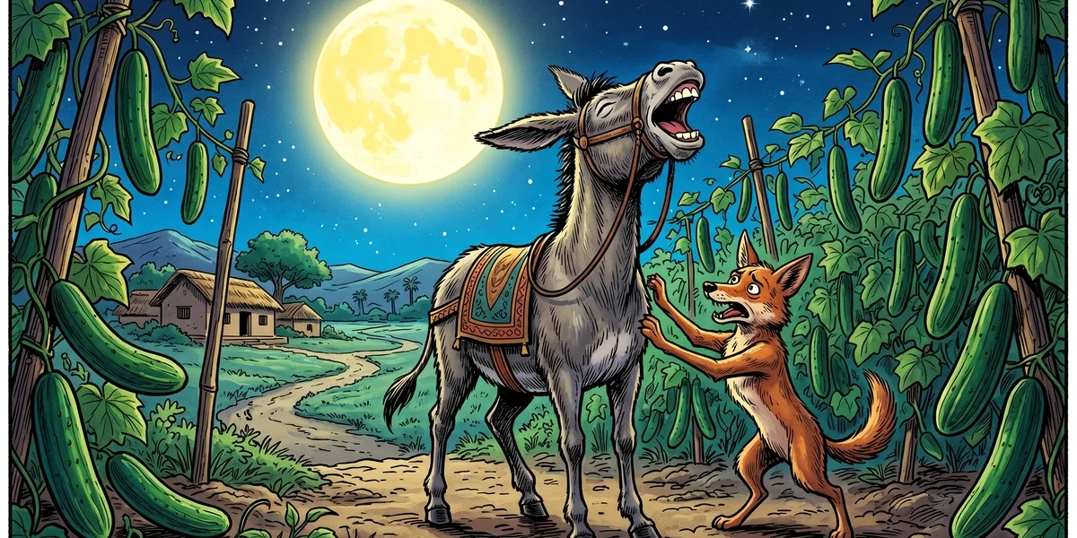 The Musical Donkey from Panchatantra – Stories from India Retold for Modern Readers - Cover - Amar Chitra Katha Style