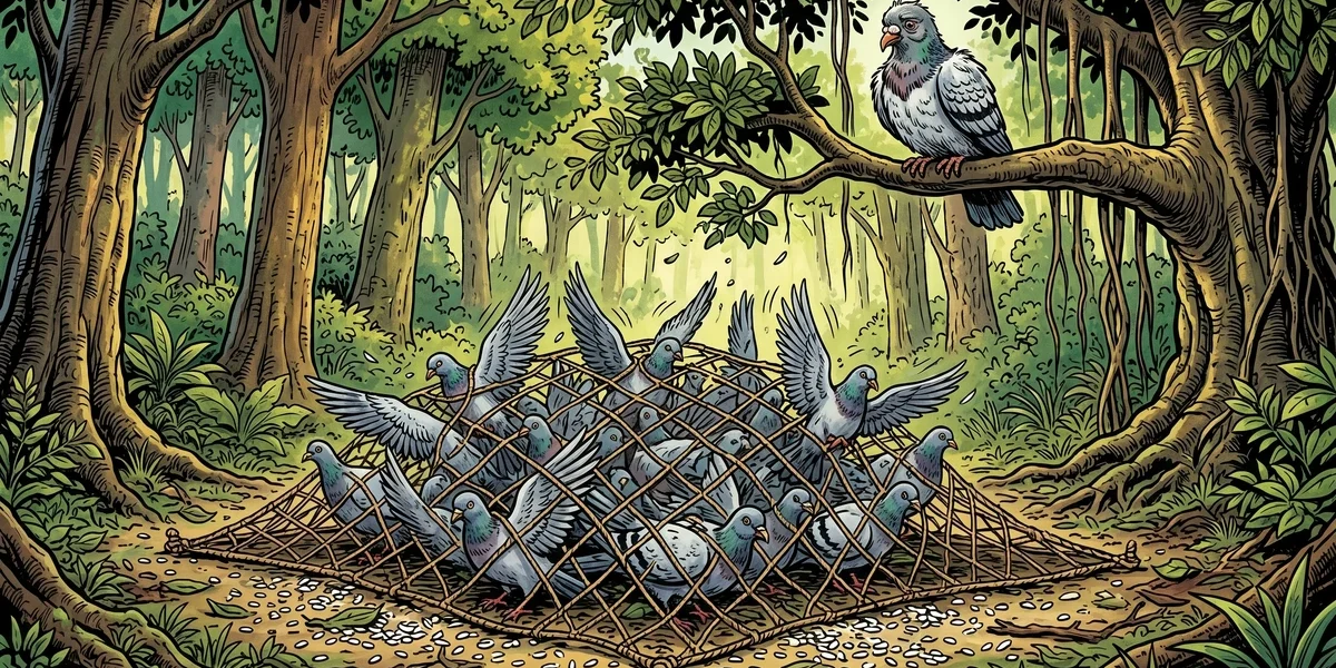 Union Is Strength - Panchatantra Story About Friendship and Unity - India Retold for Modern Readers - Cover - Amar Chitra Katha Style