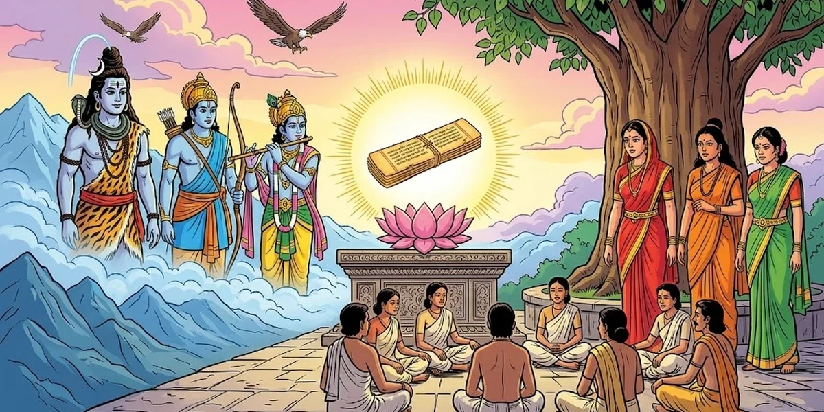 Popular Authors Who Have Given a New Twist to Indian Mythology — manuscript and pantheon (cover)