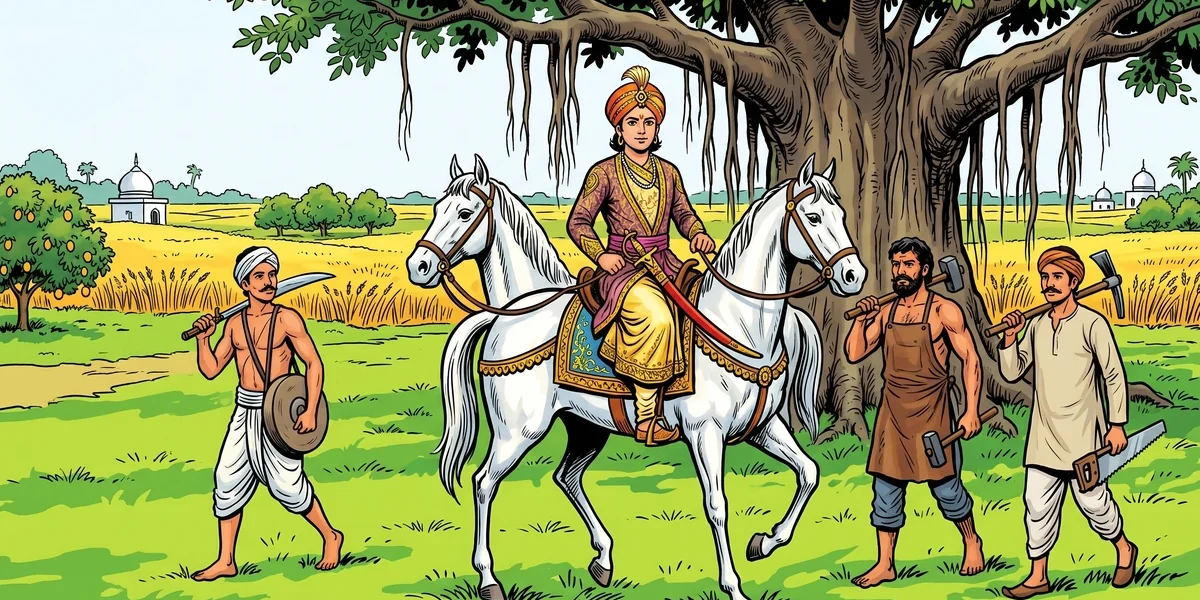 Prince Lionheart and His Three Friends Cover - Punjabi folk tale ACK style illustration