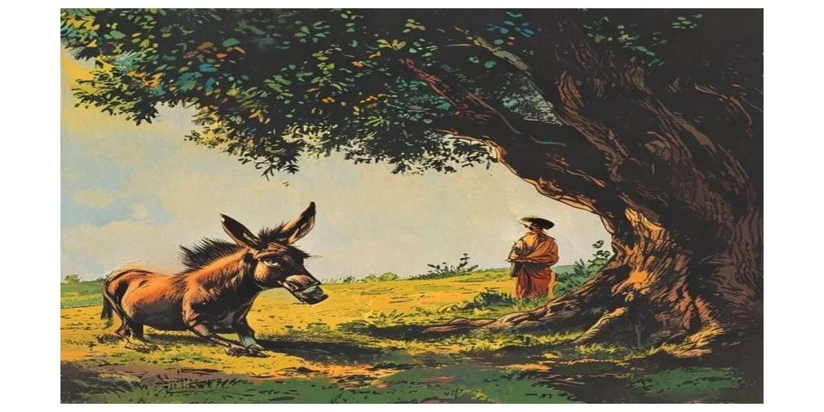 The Donkey and His Shadow – An Aesop’s Fable | Bedtime Stories Retold for Modern Readers - Amar Chitra Katha Style Cover