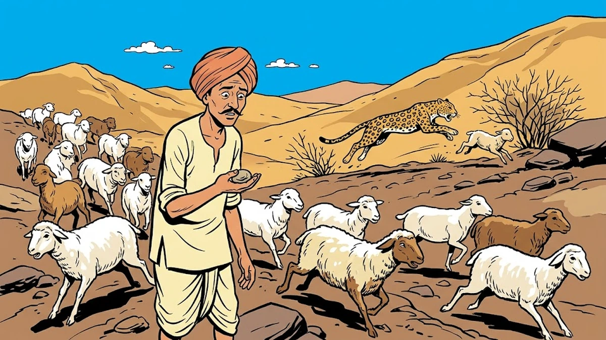 The Foolish Weaver and the leopard on a Punjab hillside