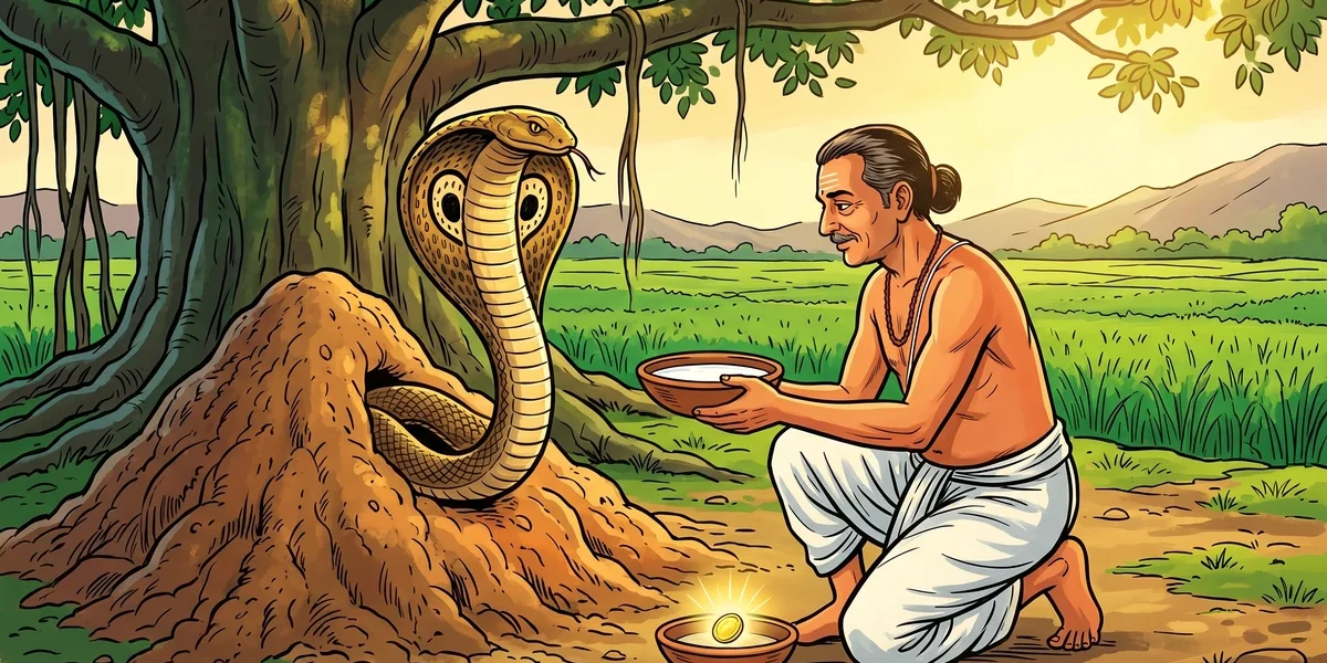 The Gold-Giving Serpent - Cover - Amar Chitra Katha Style