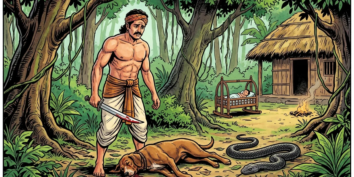The Honest But Rash Hunter - Cover - Amar Chitra Katha Style