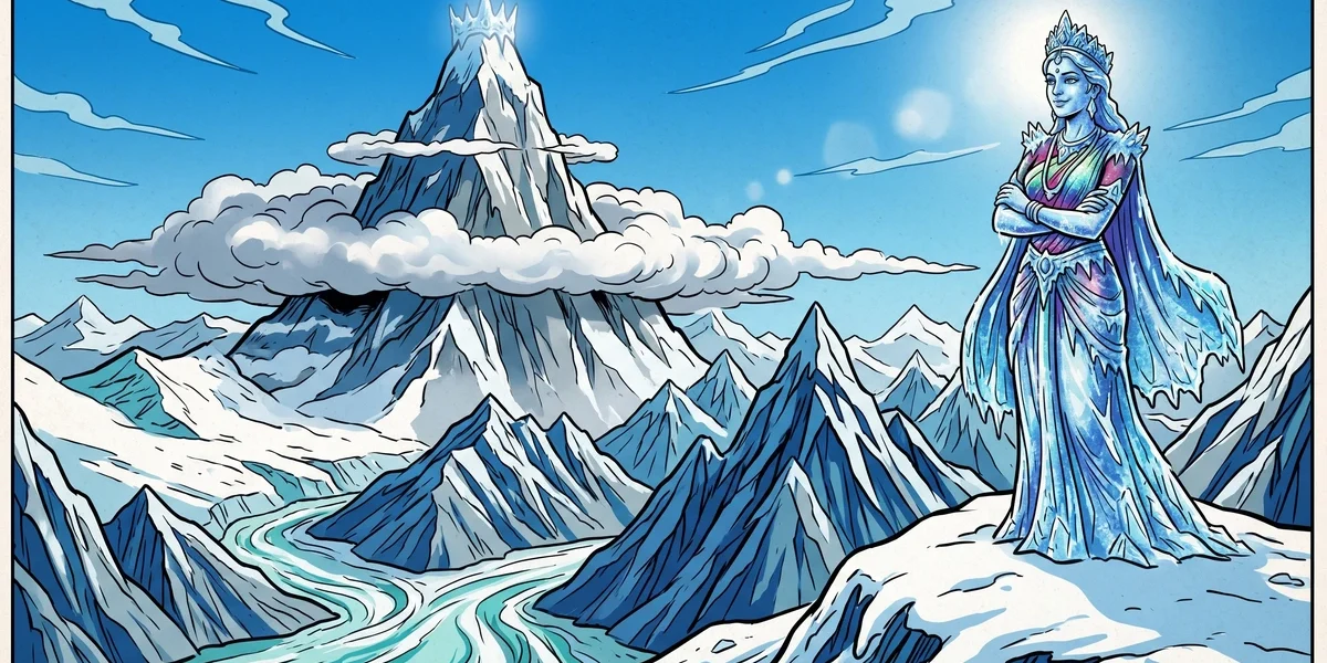 The Legend Of Gwashbrari The Glacier Hearted Queen - Cover - Amar Chitra Katha Style