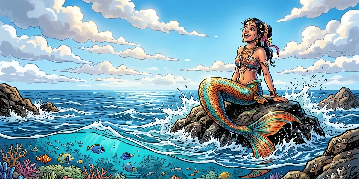 The Little Mermaid Retold for Modern Readers - Cover - Amar Chitra Katha Style