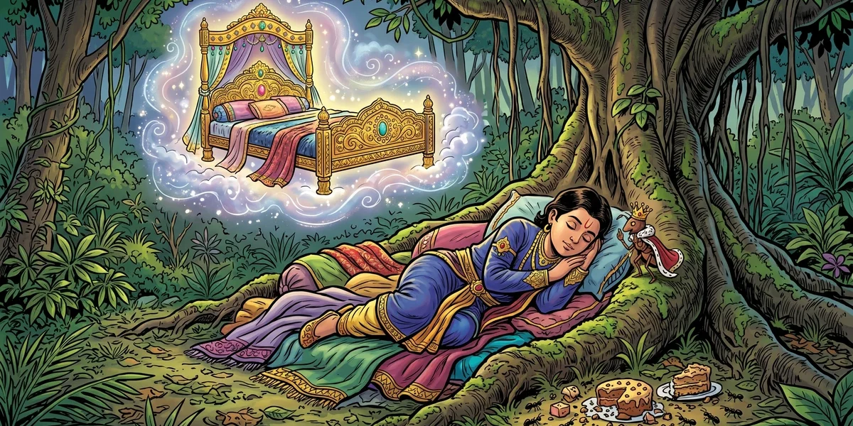 The Magic Bed - Cover - Amar Chitra Katha Style