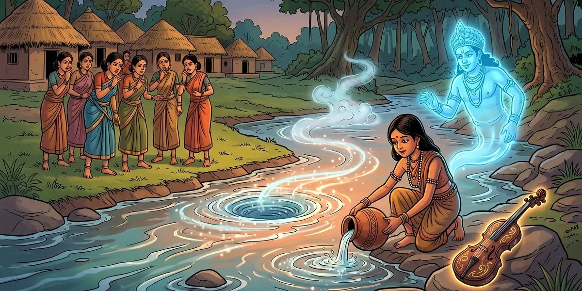 The Magic Fiddle - Cover - Amar Chitra Katha Style