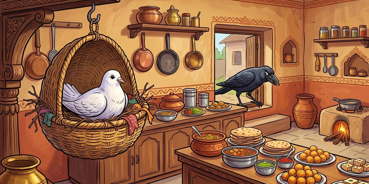 The Pigeon And The Crow - Cover - Amar Chitra Katha Style