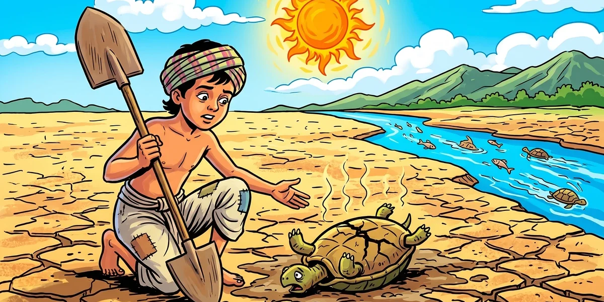 The Reluctant Tortoise - Cover - Amar Chitra Katha Style
