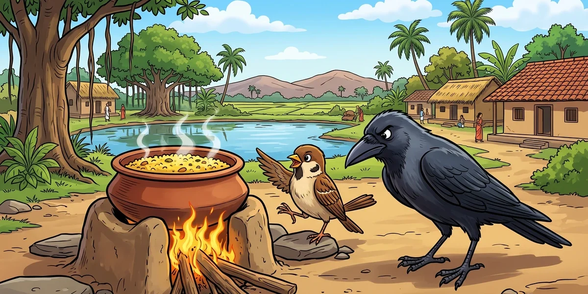 The Sparrow And The Crow - Cover - Amar Chitra Katha Style