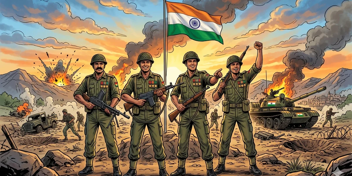 Stories of Param Veer Chakra Awardees of 1971 Indo-Pak War Retold for Modern Readers - Cover - Amar Chitra Katha Style