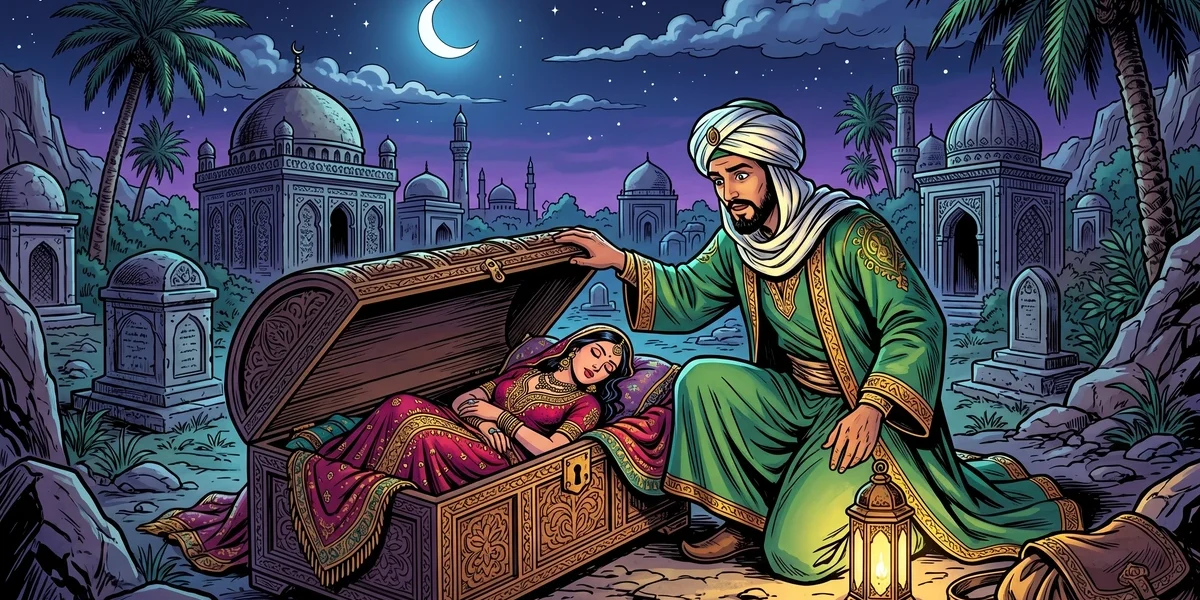 The Story of Ghanim ibn Ayyub, the Slave of Love - Indian Folk Tales