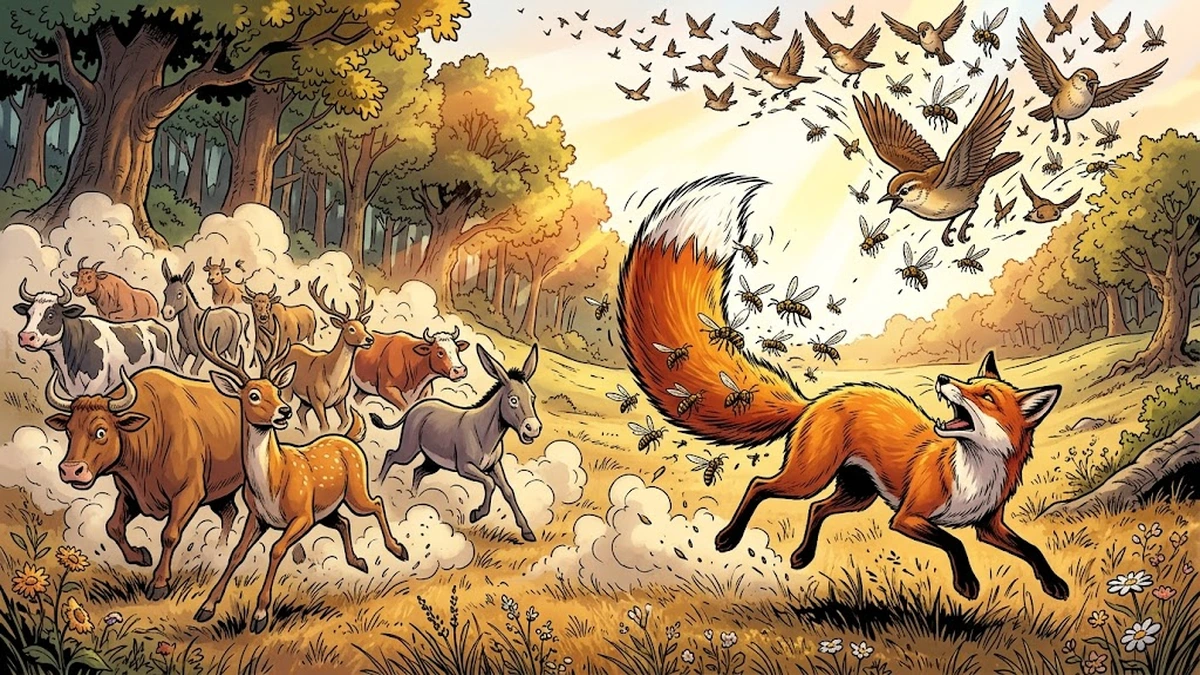The willow-wren’s flying army stings the fox under his tail
