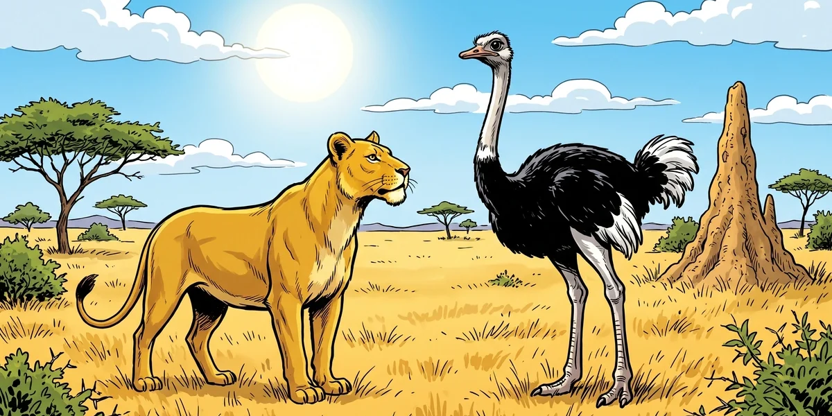 The Lioness And The Ostrich - Indian Folk Tales