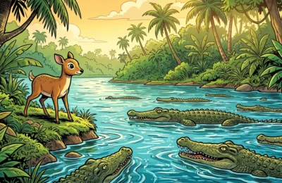 The Mouse Deer and the Crocodile: How Wit Overcomes Danger
