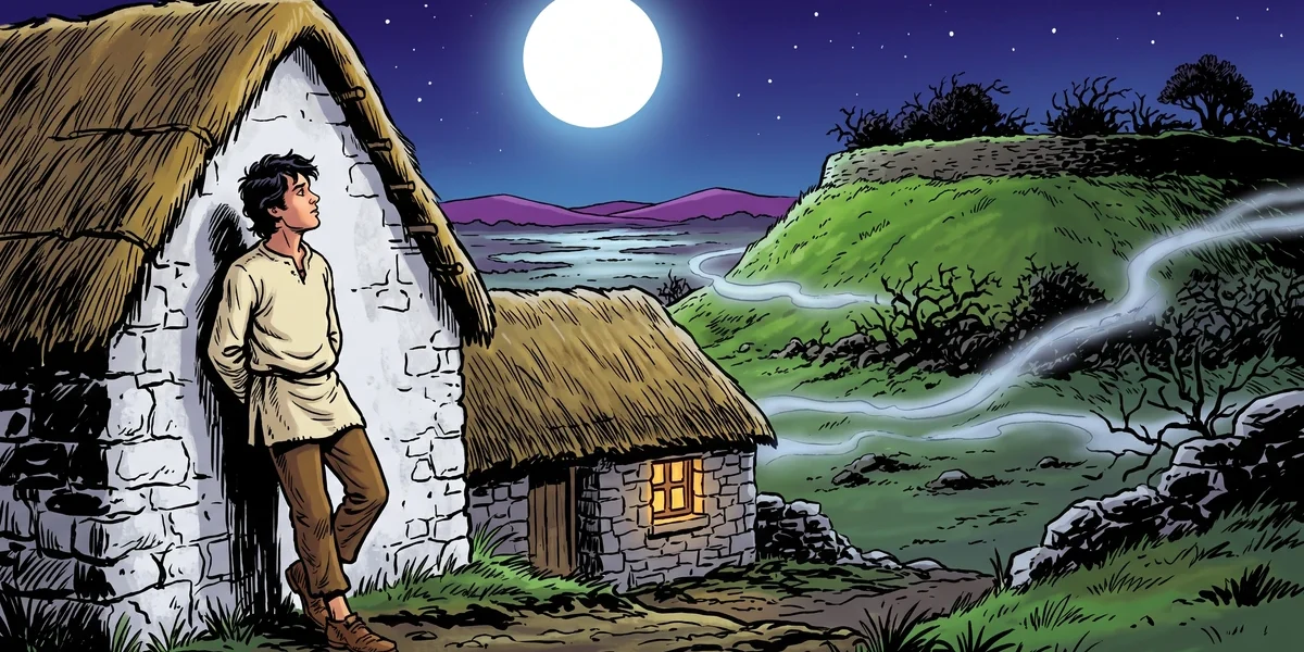 Guleesh - Mayo lad gazing at the moon by the ringfort - Irish folk tale