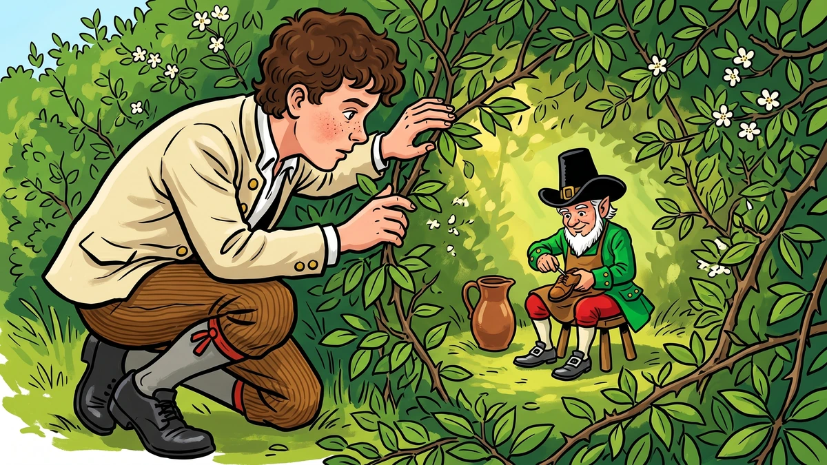 Tom Fitzpatrick discovers the leprechaun mending a brogue inside a blackthorn hedge