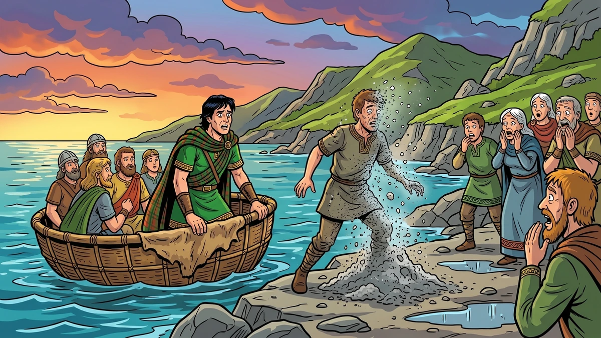 A crewman crumbles to ash on the shore of Ireland after the long voyage home