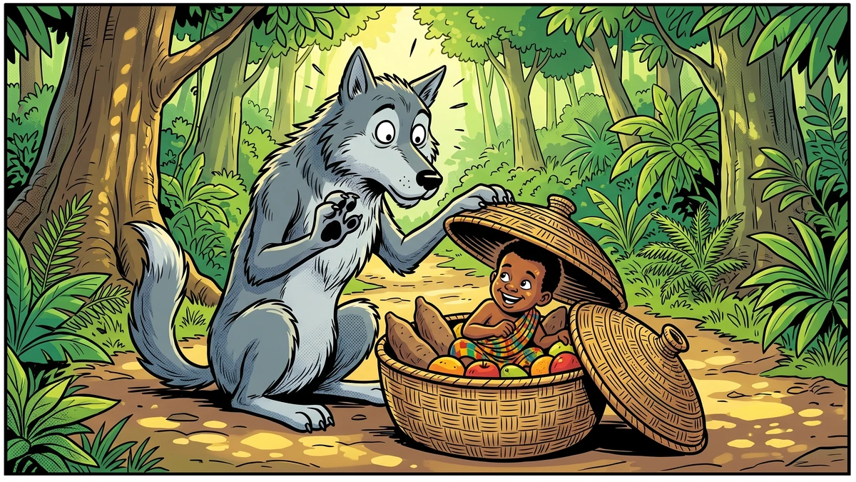 Quarcoo Bah-Boni - At first light the animals creep away with a laden basket — never dreaming Quarcoo lies hidden inside it.