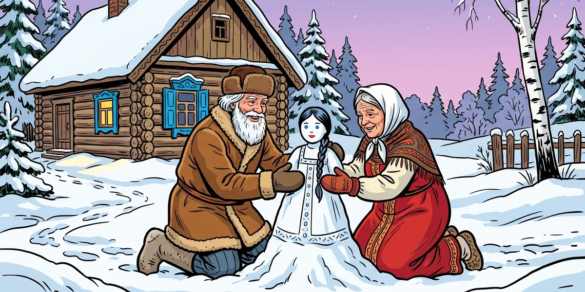 Snegurochka the Snow Maiden — Russian folk tale cover Amar Chitra Katha illustration