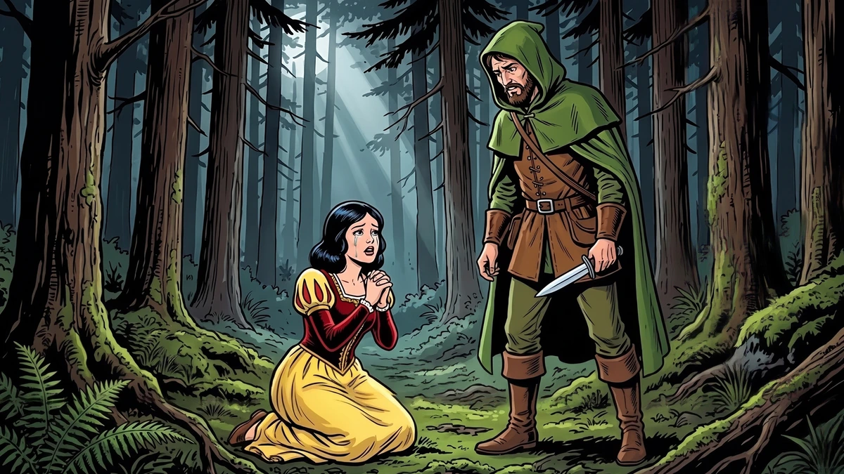 Snow White asleep in the cottage of the seven dwarfs — KHM 53 scene 3